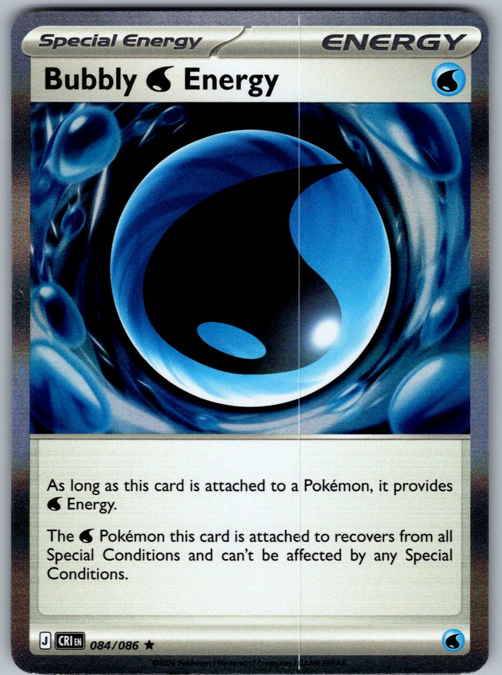 Bubbly W Energy 084/086 Chaos Rising Pokemon Holo