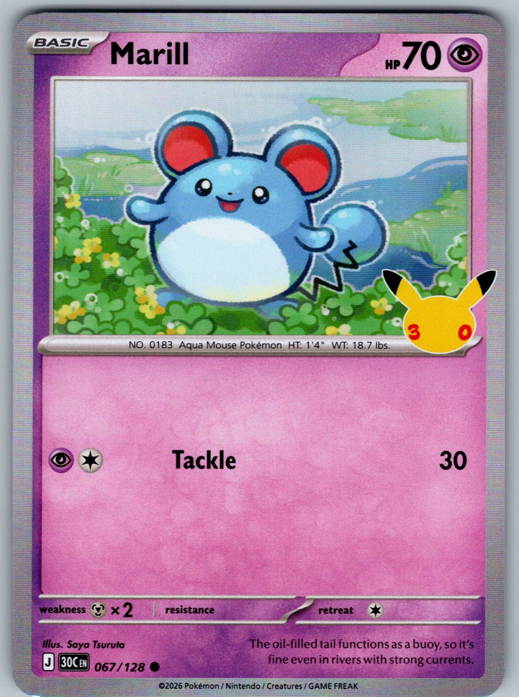 Marill 067/128 ME: 30th Celebration Pokemon Holo