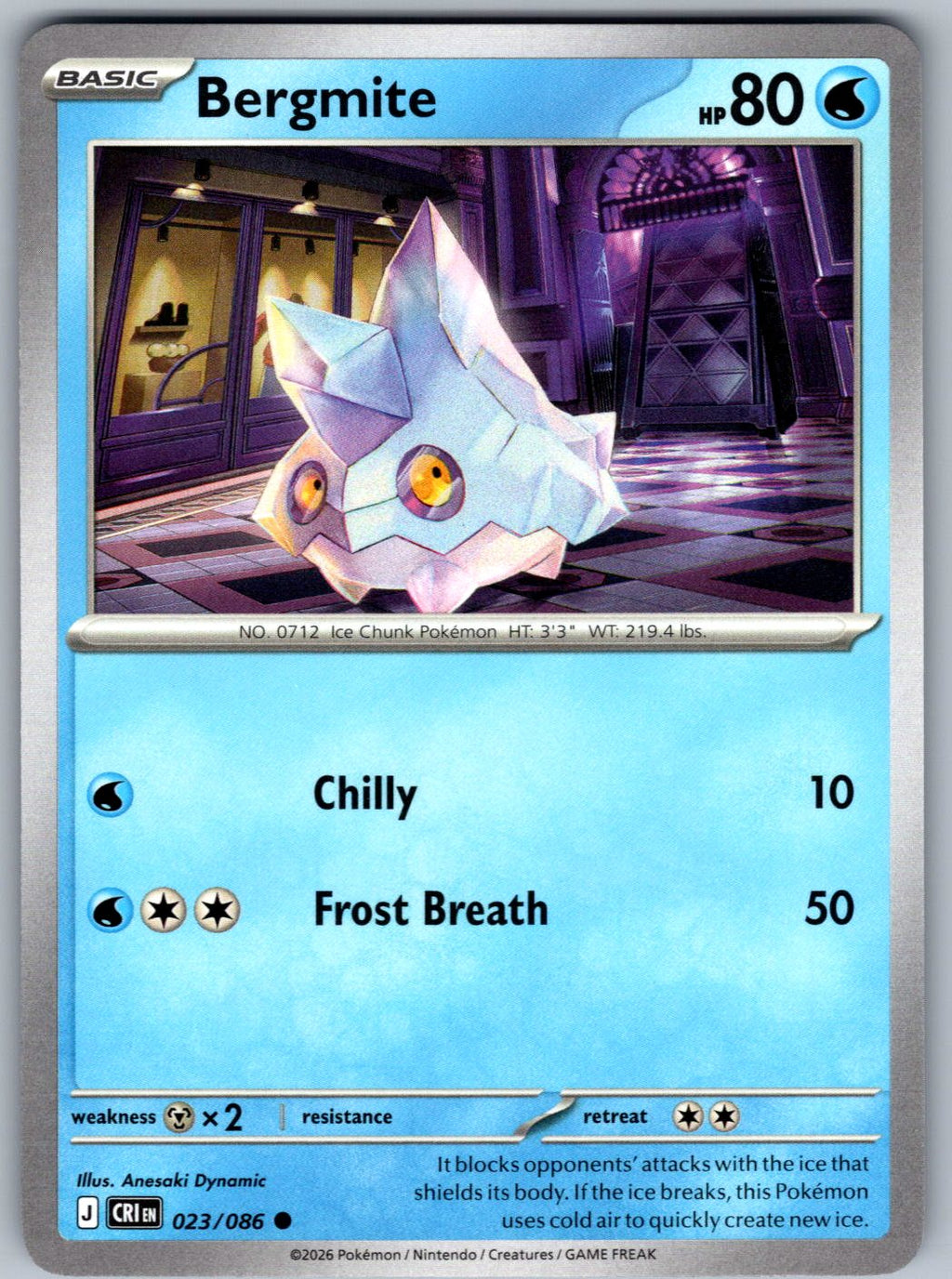 Bergmite 023/086 Chaos Rising Pokemon