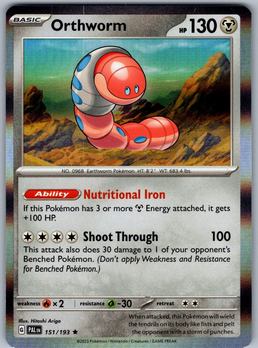 Orthworm 151/193 Paldea Evolved Pokemon Reverse Holo
