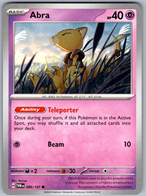 Abra 080/167 Twilight Masquerade Pokemon