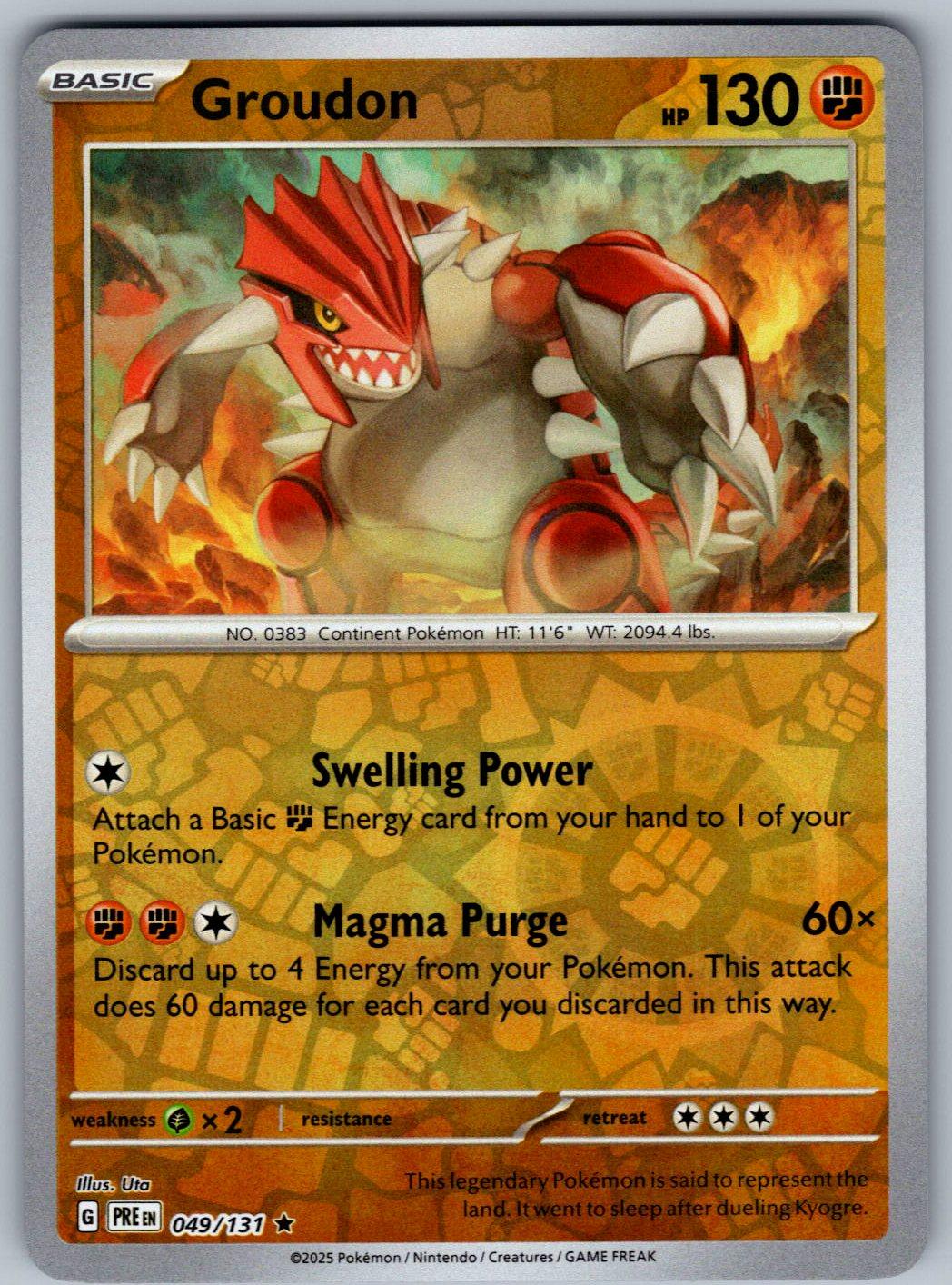 Groudon 049/131 Prismatic Evolutions Pokemon Reverse Holo