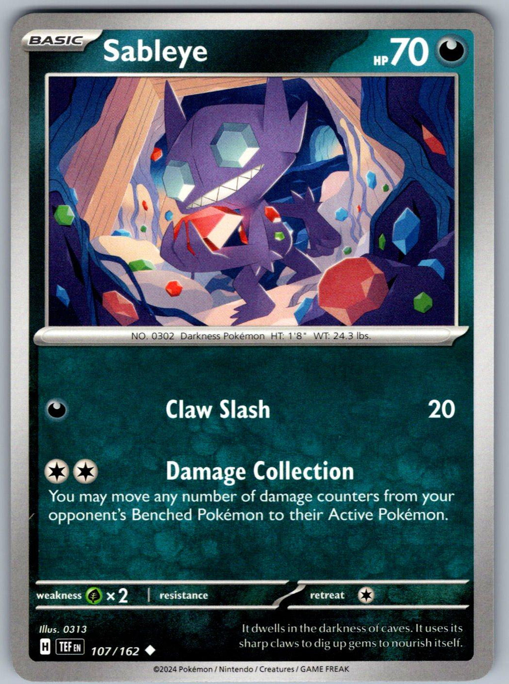 Sableye 107/162 Temporal Forces Pokemon